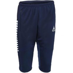 Spodnie piłkarskie 3/4 męskie Select Argentina granatowe. Niebieskie szorty męskie Select, bez wzorów, sportowe. W wyprzedaży za 108.85 zł.
