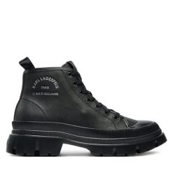 Trapery KARL LAGERFELD. Czarne buty zimowe męskie Karl Lagerfeld, bez zapięcia. Za 839.99 zł.
