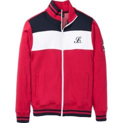 Bluza rozpinana bonprix czerwono-ciemnoniebiesko-biały z nadrukiem. Czerwone bluzy bez kaptura męskie bonprix, m. Za 54.99 zł.