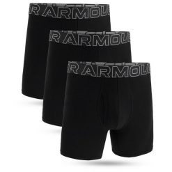 Bokserki termoaktywne Under Armour Performance Cotton in 3-Pack Boxerjock. Czarne bokserki męskie Under Armour, bez wzorów. Za 151.74 zł.