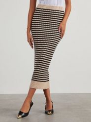 Milan Kiss Spódnica w kolorze beżowo-czarnym rozmiar: S. Brązowe spódniczki damskie Milan Kiss, s, bez wzorów, z podwyższonym stanem, maxi. Za 113.99 zł.