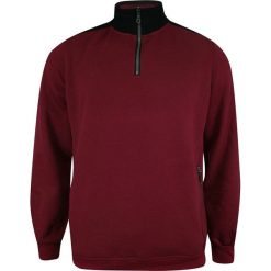 Bluza Bordowa, Sweter Męski, Dekolt z Wysoką Stójką Zapinaną na Zamek -KINGS. Czerwone bluzy bez kaptura męskie Kings, m, bez wzorów, z bawełny, bez kołnierzyka. Za 119.00 zł.