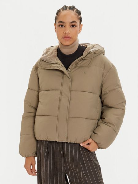 Calvin Klein Jeans Kurtka zimowa J20J224112 Beżowy Regular Fit. Brązowe kurtki damskie Calvin Klein Jeans, na zimę, m, bez wzorów, z jeansu, bez kaptura. Za 609.00 zł.