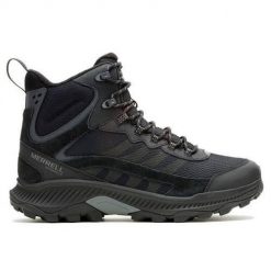 Buty trekkingowe męskie Merrell Moab Speed Strike Thermo Mid Wp. Szare buty trekkingowe męskie MERRELL, z materiału, za kostkę, bez zapięcia, trekkingowe. Za 632.00 zł.