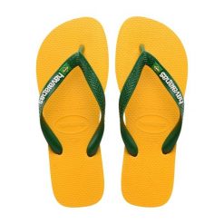 Klapki Havaianas Model 4110850 Kolor żółty. Zielone klapki i japonki męskie Havaianas, z gumy. Za 133.15 zł.