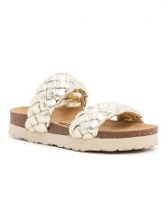 Billowy Skórzane klapki w kolorze złotym rozmiar: 38. Żółte klapki damskie Billowy, bez wzorów, bez obcasa. Za 189.74 zł.