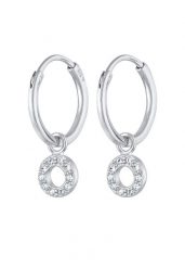 Elli Damskie zawieszki kreole okrągłe z kryształami w srebrze próby 925 Sterling Silver Kolczyki koła 1 ct. Szare kolczyki damskie Elli, srebrne. Za 211.64 zł.