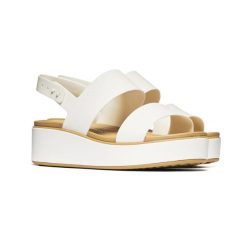 Damskie sandały Crocs BROOKLYN MATTE WRAP LOW WEDGE W 211802-00O 4. Białe sandały damskie Crocs, bez wzorów, z materiału, bez obcasa, na koturnie. Za 204.42 zł.