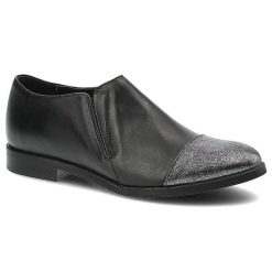 Czarne Półbuty Karino Eleganckie Buty Damskie. Czarne półbuty damskie Karino, bez wzorów, z gumy, eleganckie, bez obcasa, na obcasie. Za 169.00 zł.