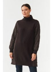 TATUUM Sukienka dzianinowa w kolorze brązowym rozmiar: XL. Brązowe sukienki damskie Tatuum, xl, bez wzorów, z dzianiny, bez kołnierzyka, bez ramiączek, midi. Za 235.50 zł.