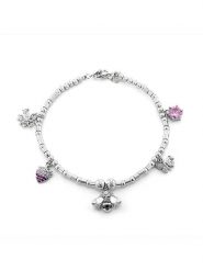 CHARM'S Srebrna bransoletka z zawieszką rozmiar: onesize. Różowe bransoletki damskie CHARM'S, srebrne. Za 285.45 zł.