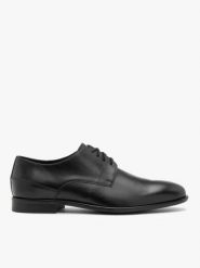 Czarne półbuty ze skóry licowej eleganckie sznurowane. Czarne buty wizytowe męskie Ryłko, z jeansu, bez zapięcia. Za 429.99 zł.