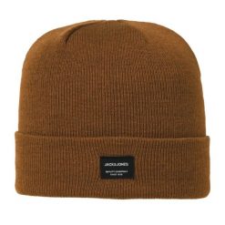Czapka męska JACDNA dzianinowa Monks Robe. Brązowe czapki męskie Jack&Jones, z aplikacjami, z dzianiny. Za 56.05 zł.