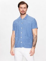 Oscar Jacobson Koszula 60206144 Niebieski Regular Fit. Niebieskie koszule męskie Oscar Jacobson, l, bez wzorów, z bawełny, bez kołnierzyka, bez ramiączek. Za 549.99 zł.