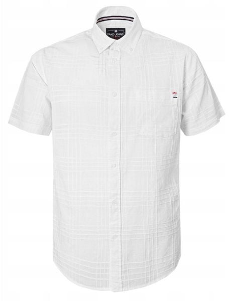 Weekendowa Koszula Męska, Taliowany Krój - Pako Jeans - Biała. Białe koszule męskie Pako Jeans, l, bez wzorów, z bawełny, bez kołnierzyka, bez ramiączek. Za 179.00 zł.