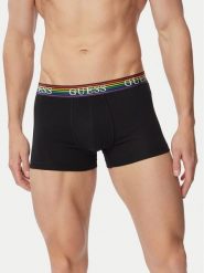 Guess Komplet bokserek U6GG31 KCD31 Czarny. Czarne bokserki męskie Guess, z aplikacjami, z syntetyku. Za 174.99 zł.