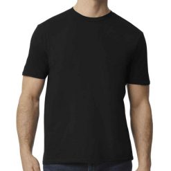 Koszulka Softstyle EZ Unisex Dla Dorosłych. Czarne bluzki damskie Gildan, s, bez wzorów, sportowe, bez kołnierzyka, bez ramiączek. Za 38.99 zł.