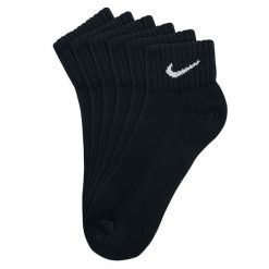 Bawełniane Skarpetki Unisex Dla Dorosłych Value Quarter (zestaw 3 Sztuk). Czarne skarpetki damskie Nike, bez wzorów, z bawełny. Za 84.99 zł.