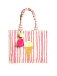 BLE Shopper bag w kolorze kremowo-różowym - 40 x 35 x 15 cm rozmiar: onesize. Brązowe shopper bag damskie BLE, bez wzorów, z materiału, na ramię, bez dodatków. Za 73.95 zł.