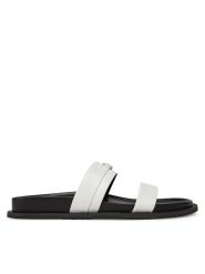 MICHAEL Michael Kors Klapki Mandy Flat Sandal 40S5MAFS2L Biały. Białe klapki damskie MICHAEL Michael Kors, bez wzorów, ze skóry, bez obcasa. Za 489.99 zł.