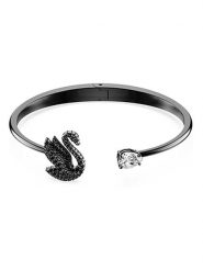 Swarovski Bransoletka z kryształami Swarovski rozmiar: L. Czarne bransoletki damskie Swarovski, metalowe. Za 347.99 zł.