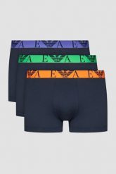 EMPORIO ARMANI Zestaw męskich granatowych bokserek 3PACK. Niebieskie bokserki męskie Emporio Armani, bez wzorów. W wyprzedaży za 132.99 zł.