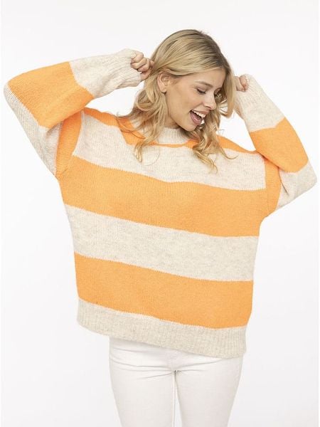 Zwillingsherz Sweter w kolorze beżowo-pomarańczowym rozmiar: L/XL. Brązowe swetry klasyczne damskie Zwillingsherz, l, bez kołnierzyka. Za 148.95 zł.