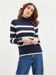 Orsay Sweter w kolorze granatowo-białym rozmiar: M. Niebieskie golfy damskie ORSAY, m, bez wzorów, bez ramiączek. Za 125.25 zł.