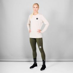 T-shirt z długim rękawem Saysky Pace. Brązowe t-shirty damskie SAYSKY, l, bez wzorów, z materiału, bez kołnierzyka. Za 296.25 zł.