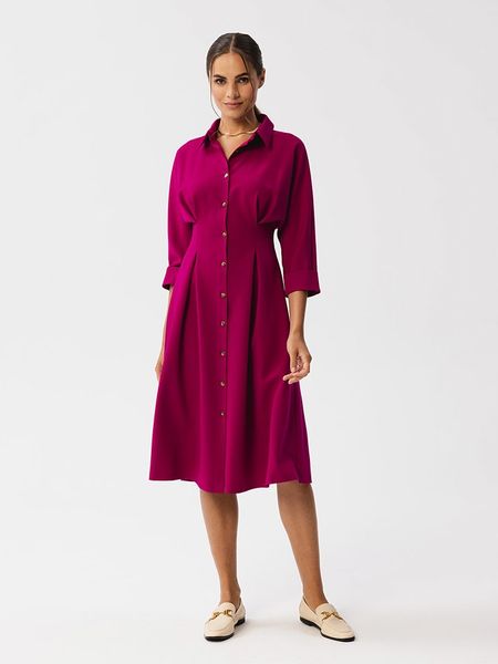 Stylove Sukienka w kolorze różowym rozmiar: XL. Różowe sukienki damskie Stylove, xl, bez wzorów, bez kołnierzyka, bez ramiączek, midi. Za 229.46 zł.