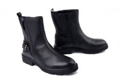 TAMARIS 1-25421-45 001 M2542145 black, botki damskie. Czarne botki damskie Tamaris, z polaru, bez obcasa, na obcasie, bez zapięcia. Za 355.91 zł.