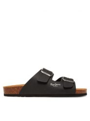 Pepe Jeans Klapki PMS90108 Czarny. Czarne klapki i japonki męskie Pepe Jeans, z jeansu. Za 199.99 zł.