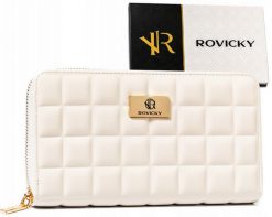 Portfel damski Rovicky R-PKK-01 ecru. Portfele damskie ROVICKY, bez wzorów, ze skóry ekologicznej. Za 69.99 zł.