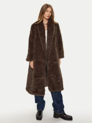 Eleh Futro MARRONE E00192 Brązowy Regular Fit. Brązowe futra damskie Eleh, l. Za 599.99 zł.