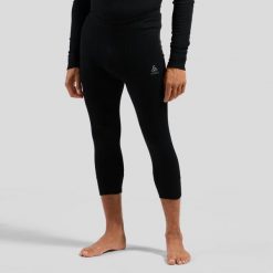 Legginsy termoaktywne męskie Odlo Active Warm BL Bottom 3/4. Czarne bielizna termoaktywna męska Odlo, m, bez wzorów. Za 249.99 zł.