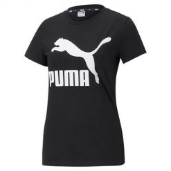 Koszulka sportowa damska Puma Classics Logo. Czarne bluzki sportowe damskie Puma, xs, bez wzorów, bez ramiączek. Za 78.30 zł.