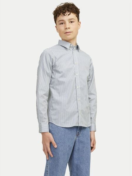 Jack & Jones Junior Koszula Joe 12260144 Niebieski Regular Fit. Niebieskie koszule chłopięce JACK & JONES Junior, bez wzorów, z bawełny, bez kołnierzyka, bez ramiączek. Za 99.99 zł.
