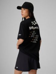 4F T-shirt loose z nadrukiem uniseks 4F | Drift Masters - czarny L. Czarne t-shirty męskie 4f, l, bez wzorów, z bawełny, bez kołnierzyka. Za 119.99 zł.
