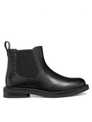Geox Sztyblety D Serilda D66WYA 4340 C9999 Czarny. Czarne botki damskie Geox, bez obcasa, na płaskiej podeszwie, bez zapięcia. Za 589.99 zł.