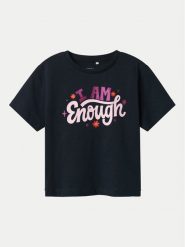 NAME IT T-Shirt Betria 13238045 Granatowy Regular Fit. Niebieskie koszulki dziewczęce Name it, bez wzorów, z bawełny, bez ramiączek. Za 29.99 zł.