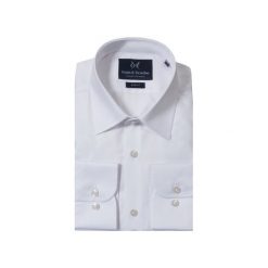 KOSZULA WHITE CLASSIC. Białe koszule męskie Guns&tuxedos, m, bez wzorów, bez kołnierzyka, bez ramiączek. Za 139.99 zł.