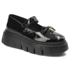 Czarne Półbuty Karino Eleganckie Obuwie Damskie Na Platformie. Czarne półbuty damskie Karino, bez wzorów, ze skóry, eleganckie, bez obcasa, na platformie. Za 469.00 zł.