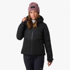 Kurtka narciarska kobieca Swedemount Vail Ski Jacket wodoodporna. Czarne kurtki damskie SWEDEMOUNT, bez wzorów, bez kaptura, narciarskie. Za 447.00 zł.