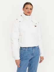 Tommy Jeans Kurtka puchowa Alaska DW0DW18609 Biały Cropped Fit. Białe kurtki damskie Tommy Jeans, l, bez wzorów, z jeansu, bez kaptura. Za 689.99 zł.