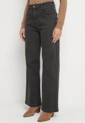 Ciemnoszare Szerokie Jeansy z Wysokim Stanem Vetiluna. Szare jeansy damskie Born2be, z podwyższonym stanem. Za 109.99 zł.