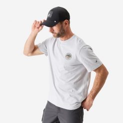 Koszulka wędkarska z krótkim rękawem Caperlan Okoń. Brązowe t-shirty damskie CAPERLAN, s, bez wzorów, z bawełny, bez kołnierzyka. Za 49.99 zł.