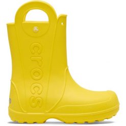 Crocs Buty przeciwdeszczowe Handle It. Żółte kalosze damskie Crocs, bez wzorów. W wyprzedaży za 202.47 zł.