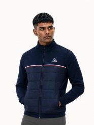 Kurtka Le Coq Sportif Tri SP. Niebieskie kurtki męskie Le Coq Sportif, uniwersalny, bez wzorów, z materiału, sportowe, bez kaptura. Za 549.00 zł.