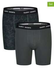 Happy Shorts Bokserki (2 pary) w kolorze czarno-antracytowym rozmiar: M. Czarne bokserki męskie Happy Shorts, bez wzorów. Za 40.45 zł.