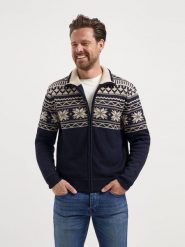 TRAVELIN' Kardigan w kolorze granatowym rozmiar: L. Niebieskie kardigany męskie Travelin', l, bez wzorów, bez kołnierzyka. Za 295.99 zł.